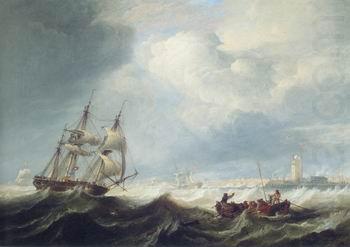 Seascape, boats, ships and warships. 128, unknow artist
